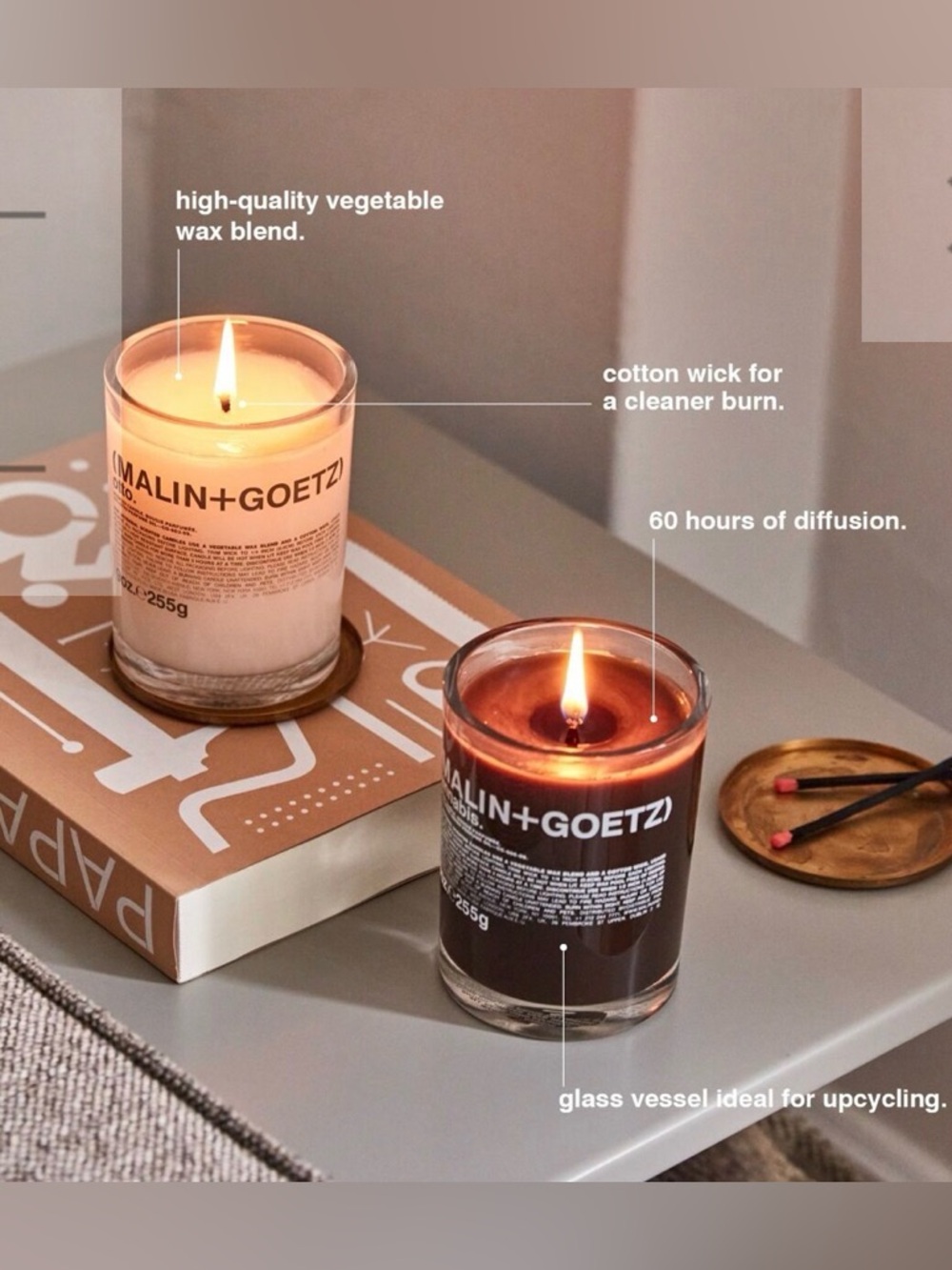 Malin + Goetz Cannabis Candle 9 oz. 255g Like-New - Picture 6 of 6
